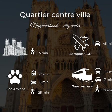Le Jardin Secret D'Amiens Hypercentre Cathedrale, Parking Lägenhet Exteriör bild
